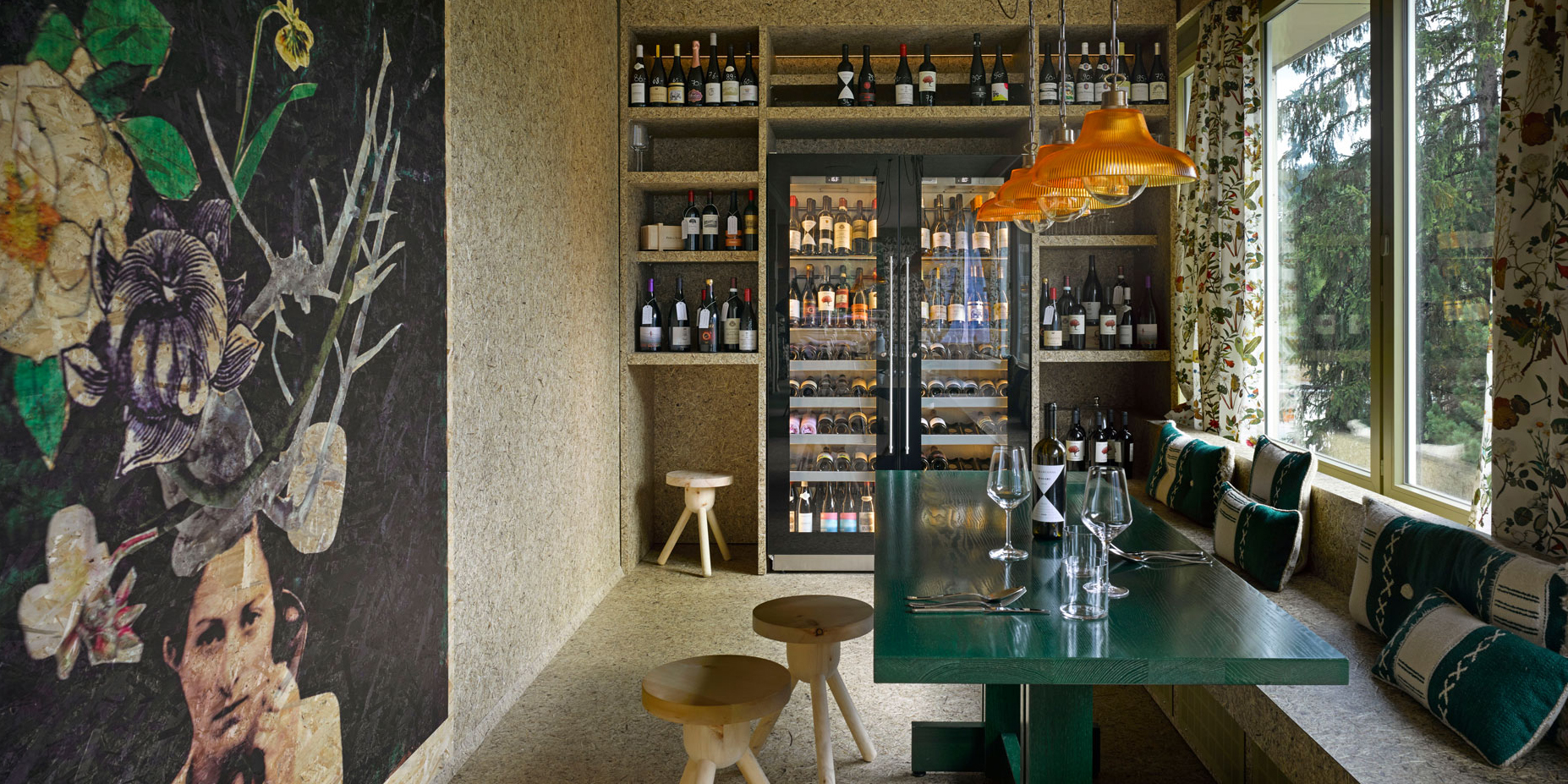 Вдъхновение за интериорните дизайнери – как серията органични тапети и облицовки Organoid© преобразиха швейцарски ресторант