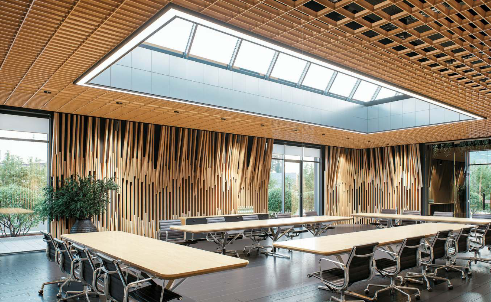 Решетъчен окачен таван с пирамидална структура