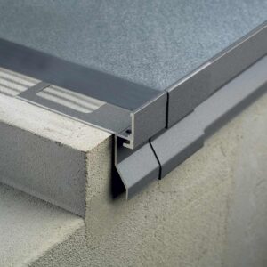 BORDERTEC BHO perimeter profiles for terraces and balconies for 2 cm paving tiles